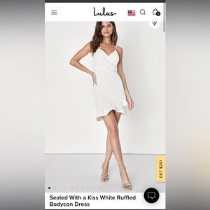 Lulus Sealed With a Kiss White Ruffled Bodycon Dress, bridal